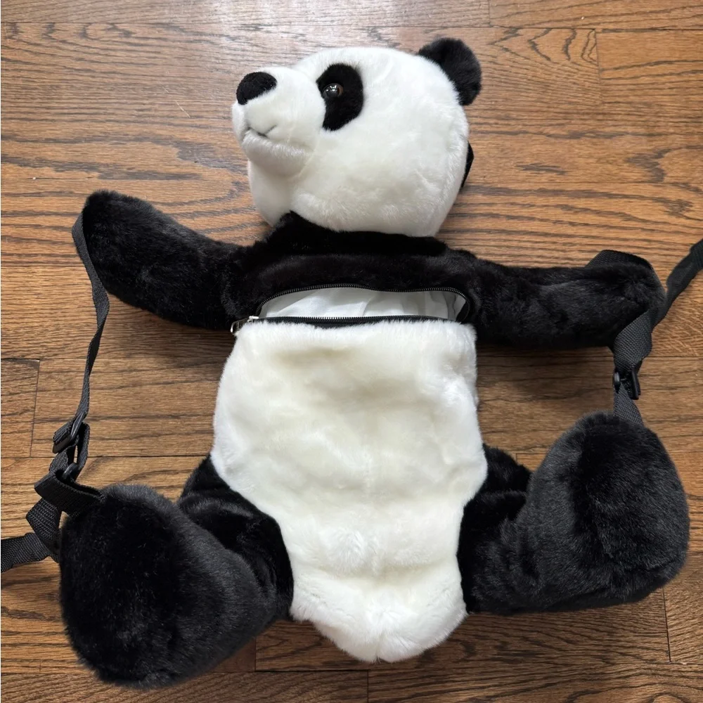 The Puppet Company Plush Panda Backpack – Soft Stuffed Animal Bag—Like New